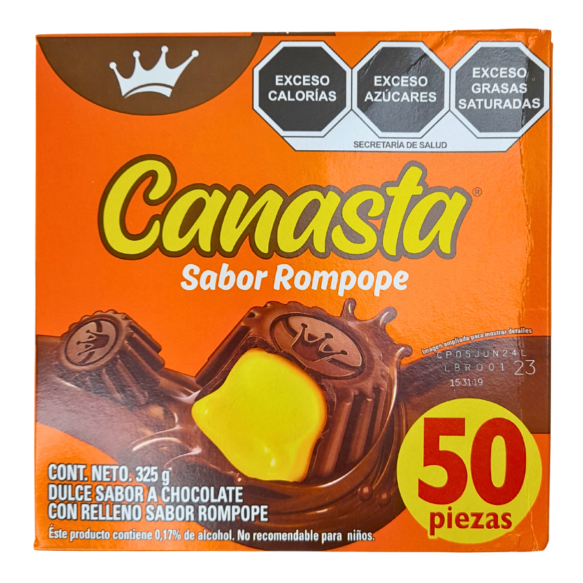 Canasta Chocolate Relleno Sabor Rompope 50pc  Dulcerias Pinkis Most  Popular Mexican chocolate Candy Items