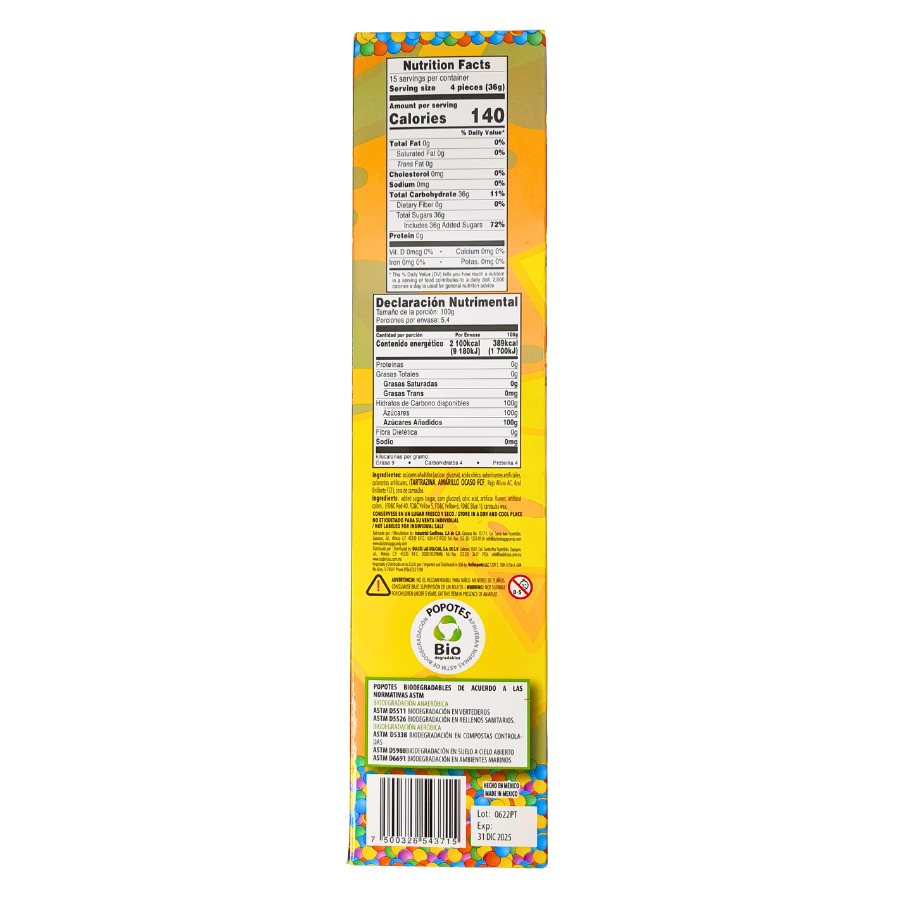 confites de caramelo acidulado con sabores frutales popotines stick las delicias