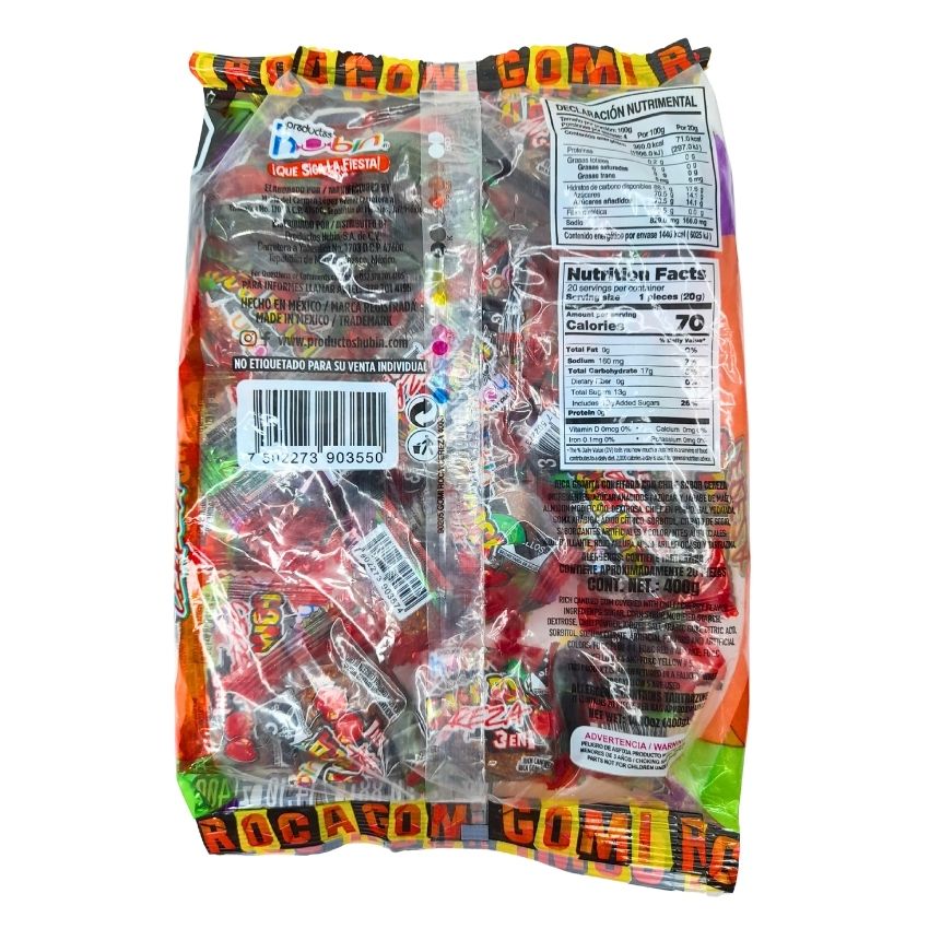 Hubin Gomi Roca Cereza 20 Piezas