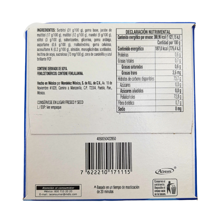 Adams Trident Menta 4’s Pack 40 Piezas