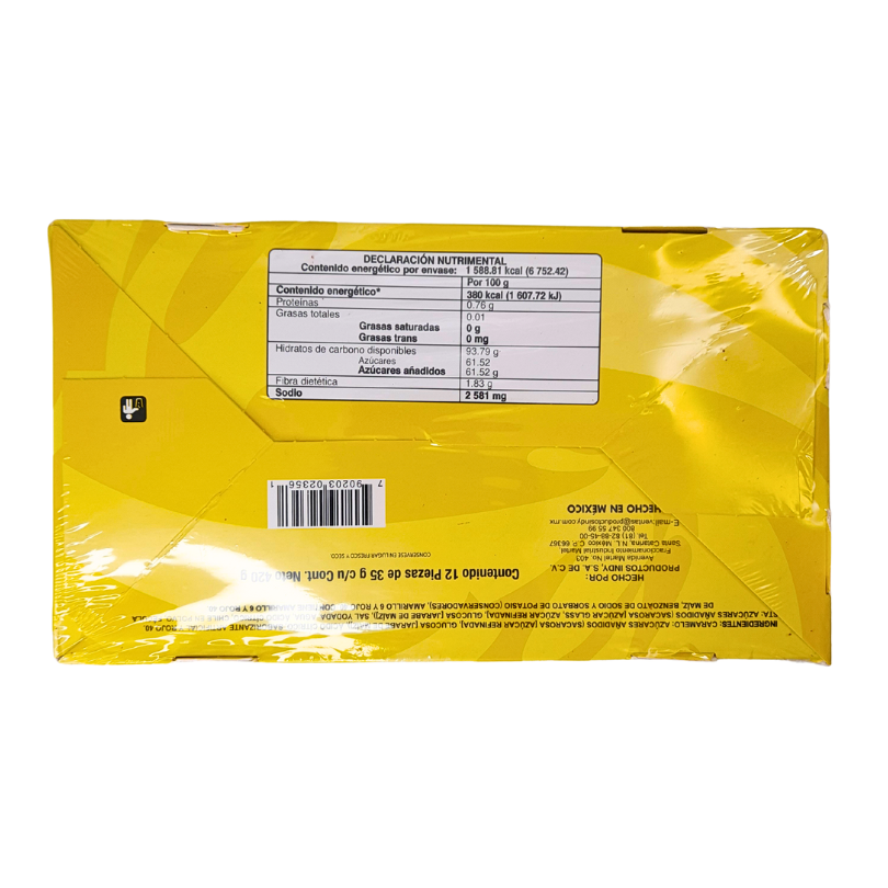 paleta de caramelo suave enchilado sabor cereza marimbas indy