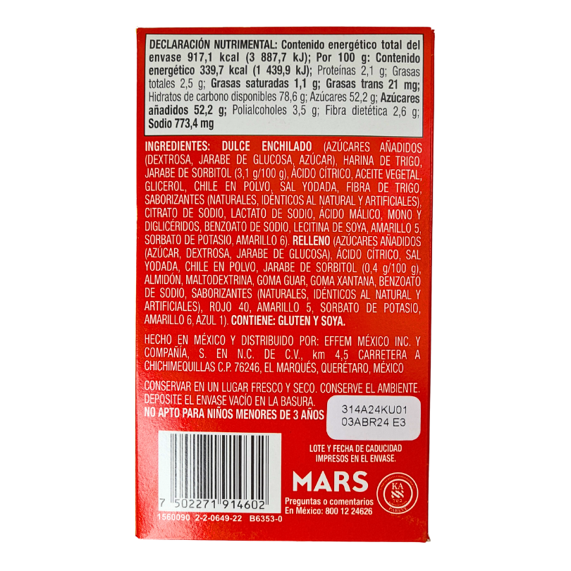 botana rellena de caramelo skwinkles chunks mars