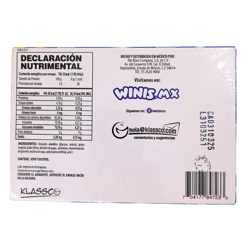 caramelo suave sabor mora azul frutaffy winis