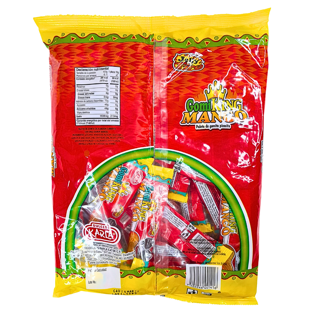 paleta de coma sabor mango picante gomi king karla