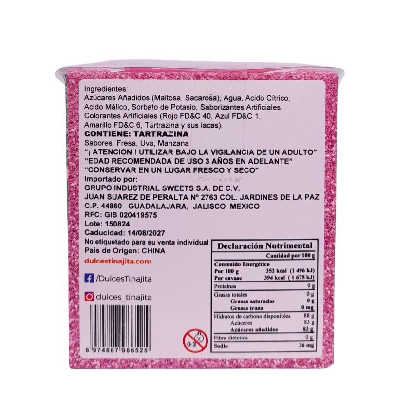 Tinajita Cristal Lips Dulce De Pasta 16pz 192g