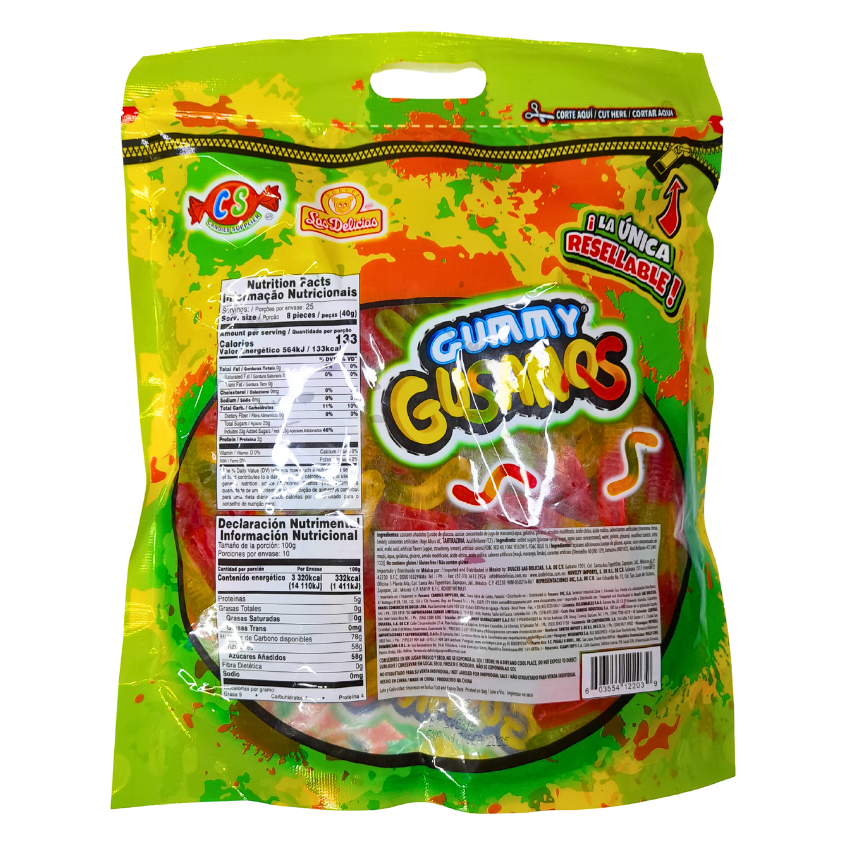 Delicias Gomtas Gummy Gusanos 1kg
