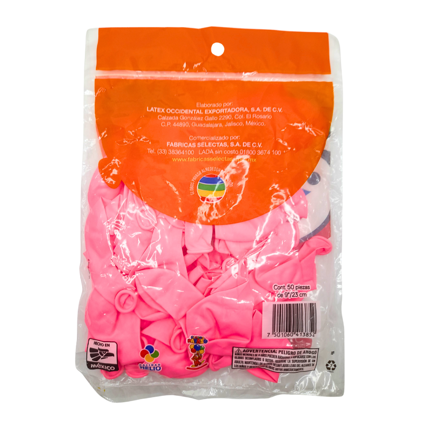 Fasec Globo Decorador Rosa Bebé #9 50pz