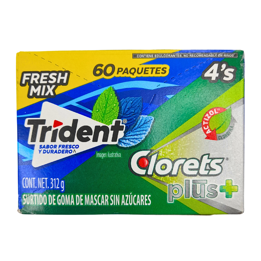 Adams Fresh Mix 4’s Pack 60 Piezas