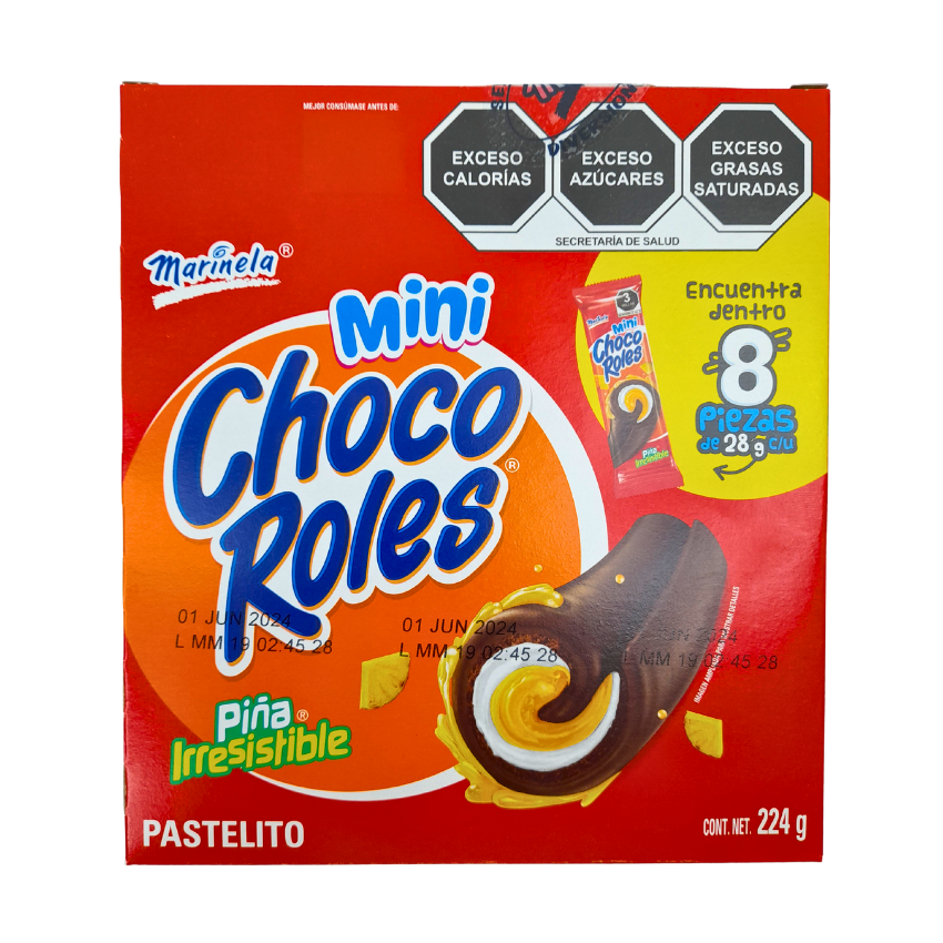 Marinela Pastelito Choco Roles Mini 8 Piezas