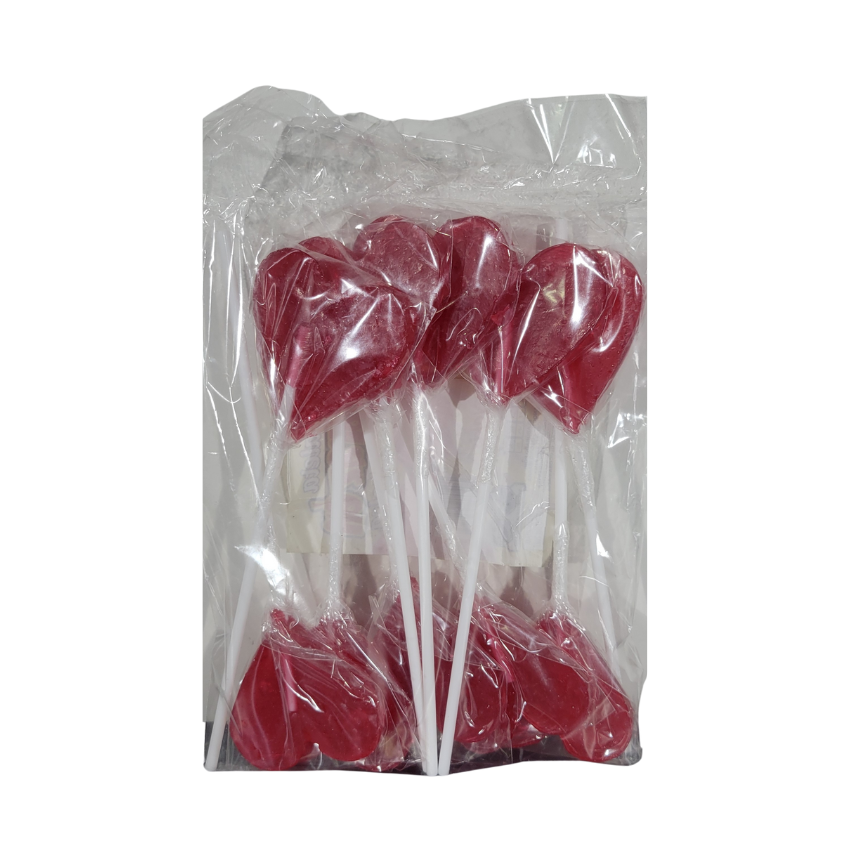 Nokis Paleta Corazón Rojo Liso 10 pz