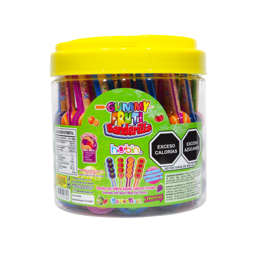 Hubin Gummy Fruti Banderilla 30pz