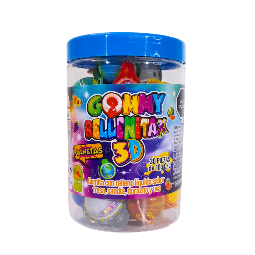 Hubin Gommy Rellenitax 3D 30pz 10g c/u
