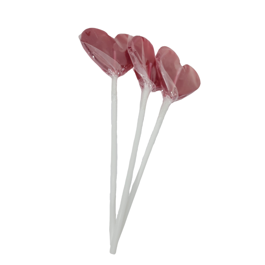 Nokis Paleta Corazón Rojo Liso 10 pz