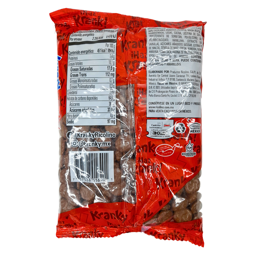 hojuelas de maíz cubiertas con chocolate kraky ricolino