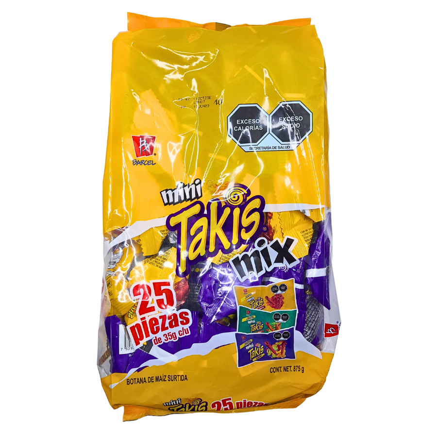 mezcla de botanas takis de barcel original salsa brava y flamin hot