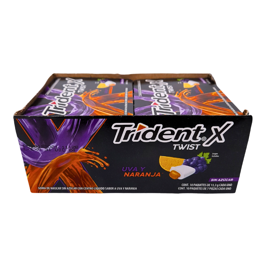 Adams Trident X-Twist Uva y Naranja 10 Piezas