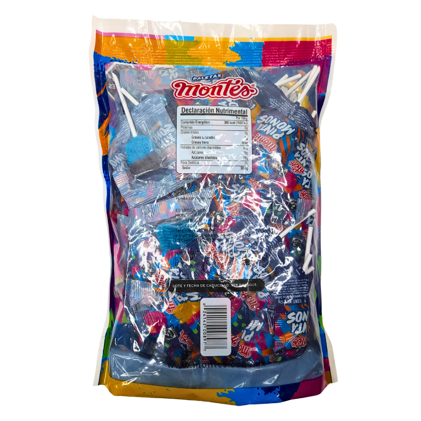 Montes Paleta Pinta Monos Mora Azul 40pz