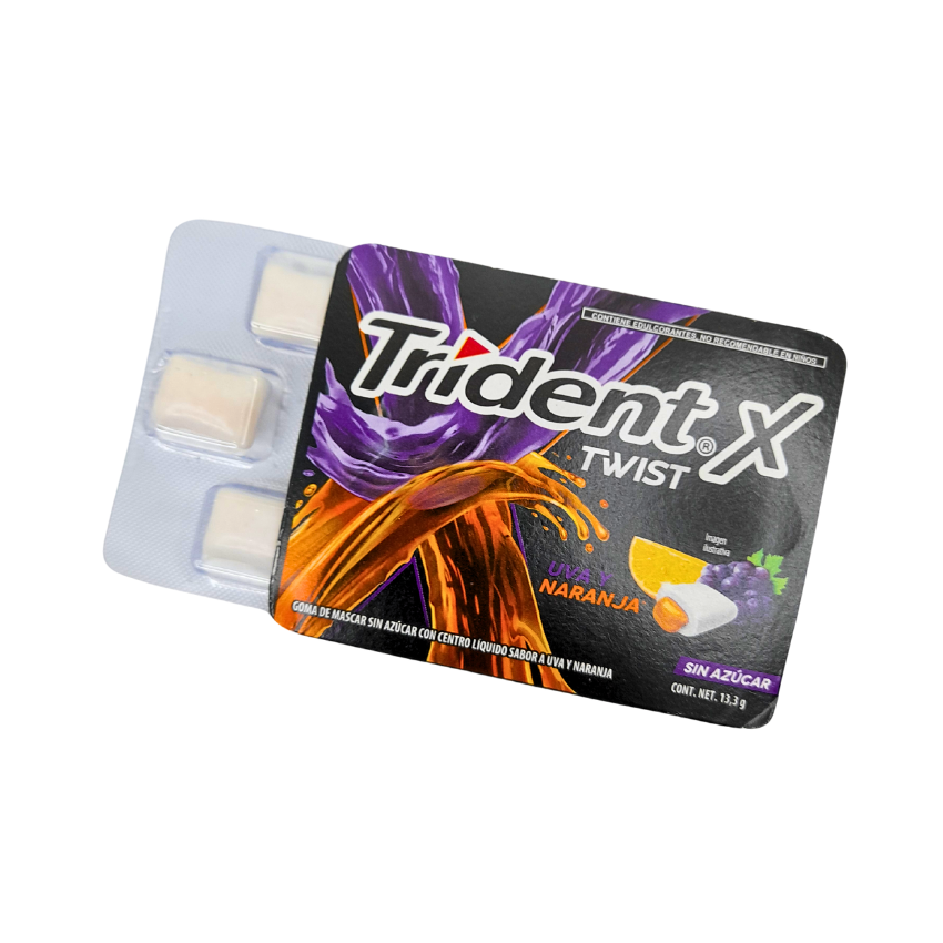 Adams Trident X-Twist Uva y Naranja 10 Piezas
