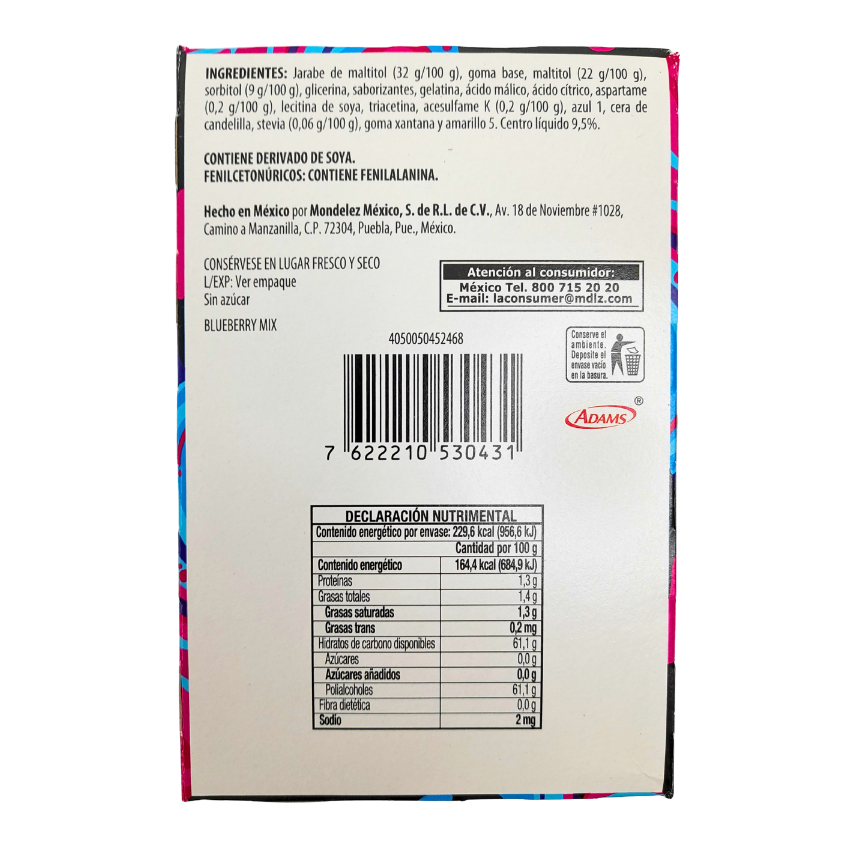 Adams Trident X-Twist Mora Azul y Frambuesa 8 Piezas