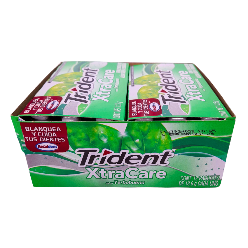 Adams Trident Xtra Care Yerbabuena 12 Piezas