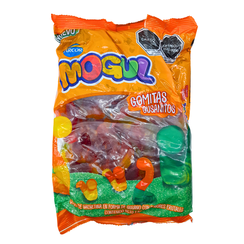Arcor Mogul Gomita Gusanitos Frutales 1kg