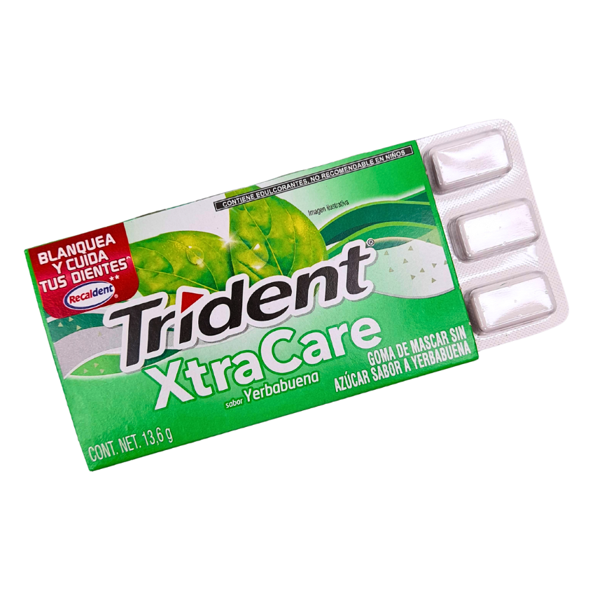 Adams Trident Xtra Care Yerbabuena 12 Piezas