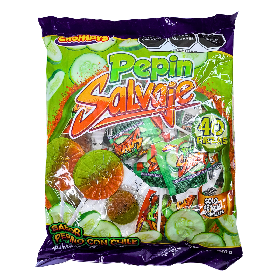 Chompys Paleta Pepin Salvaje 40pz