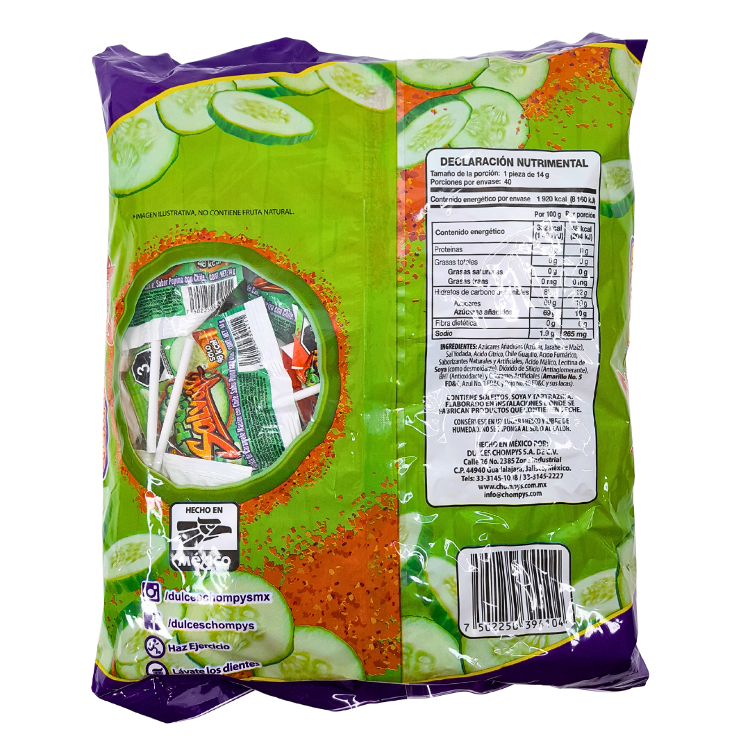 Chompys Paleta Pepin Salvaje 40pz