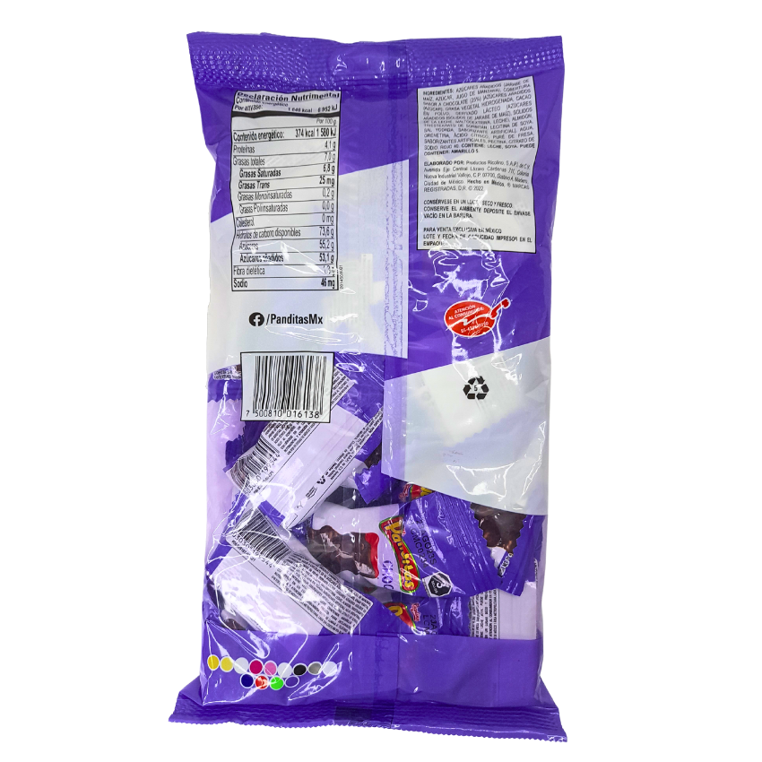 gomita panditas con sabor fresa cubiertas de chocolate