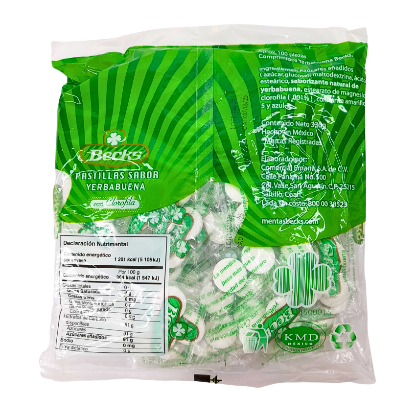 Becks Pastilla Yerbabuena 100pz