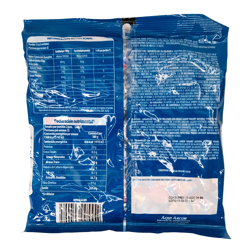 caramelo selecto cremoso con sabor yogurt griego butter toffees arcor