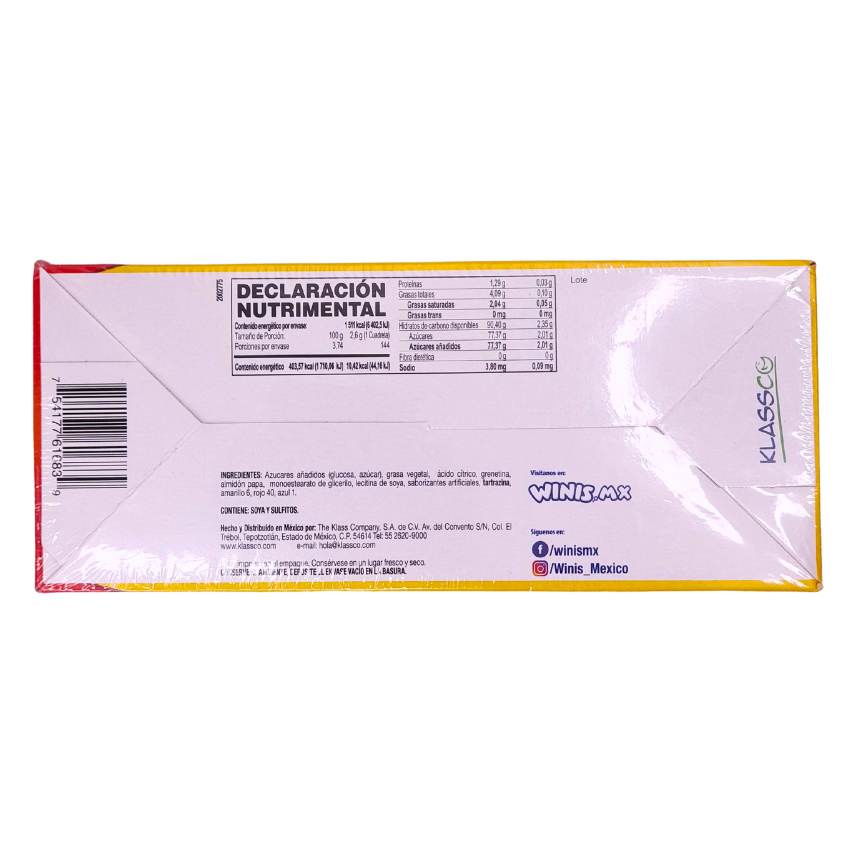 caramelo suave cremoso con sabores frutales winis clásico