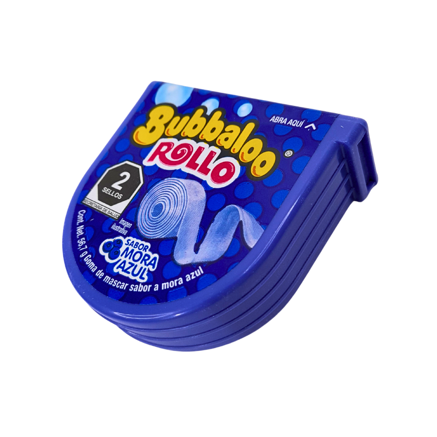 Adams Chicle Bubbaloo Rollo Mora Azul 6 Piezas