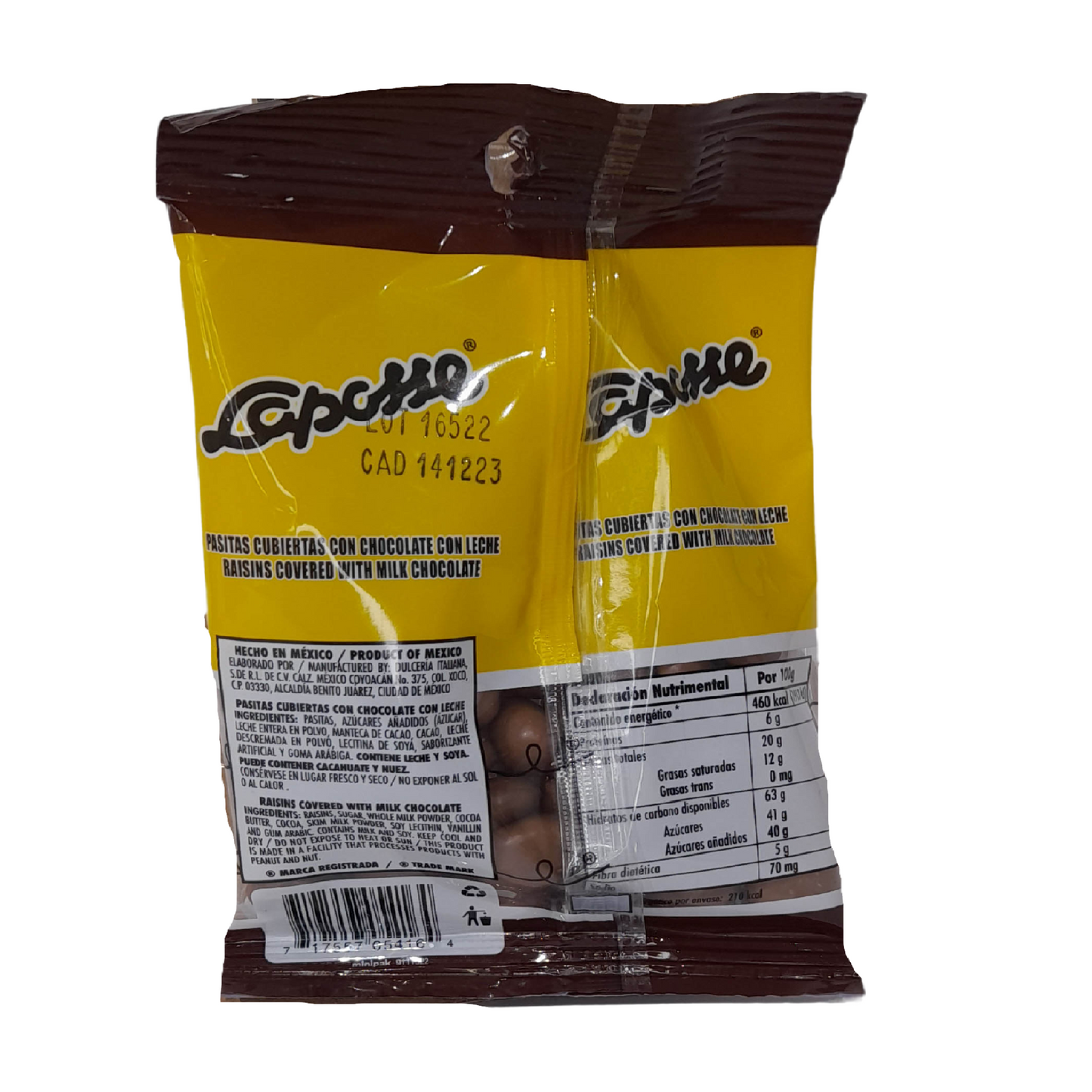 Laposse Pasitas con Chocolate 45g