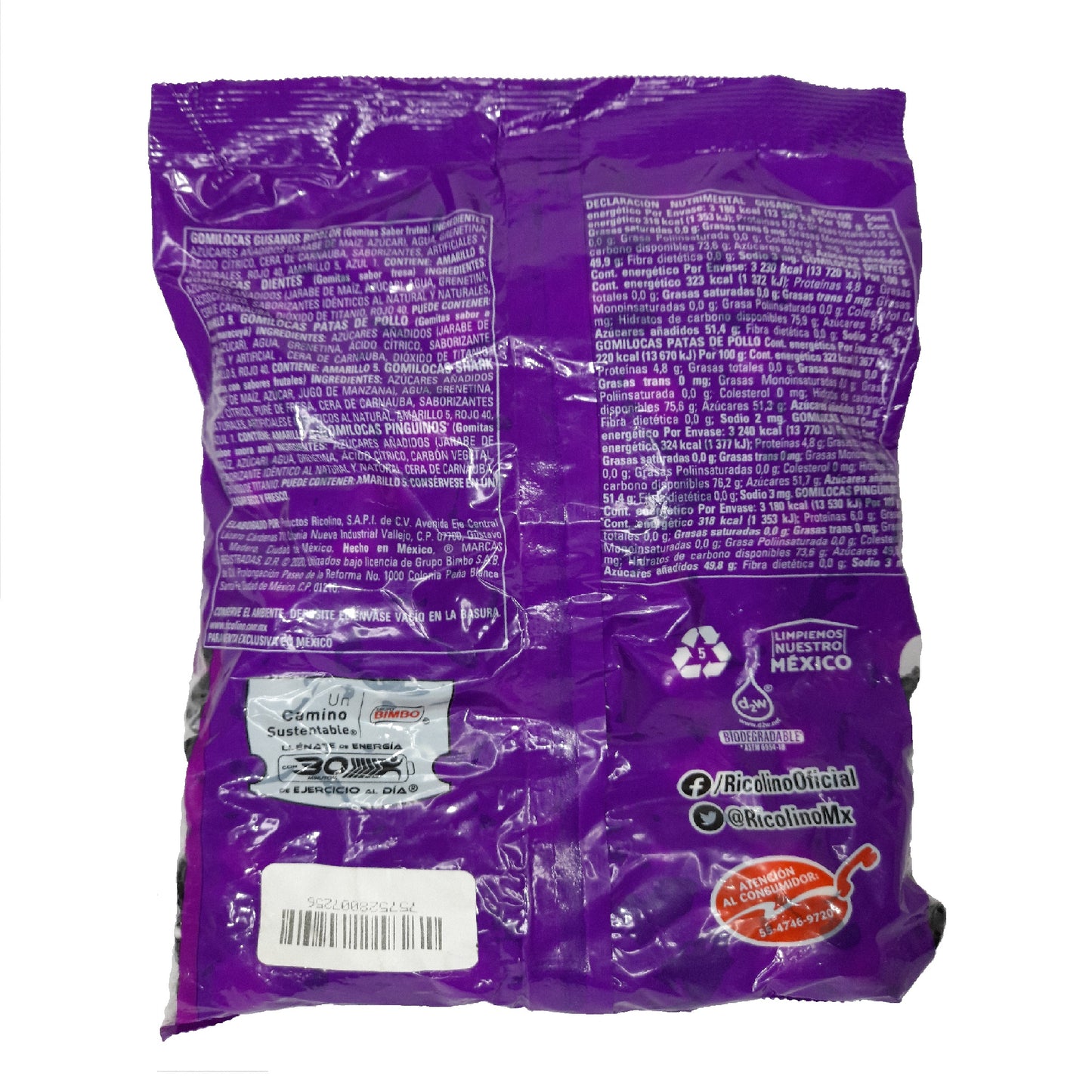 gomitas de grenetina con forma de pingüinos gomilocas de ricolino