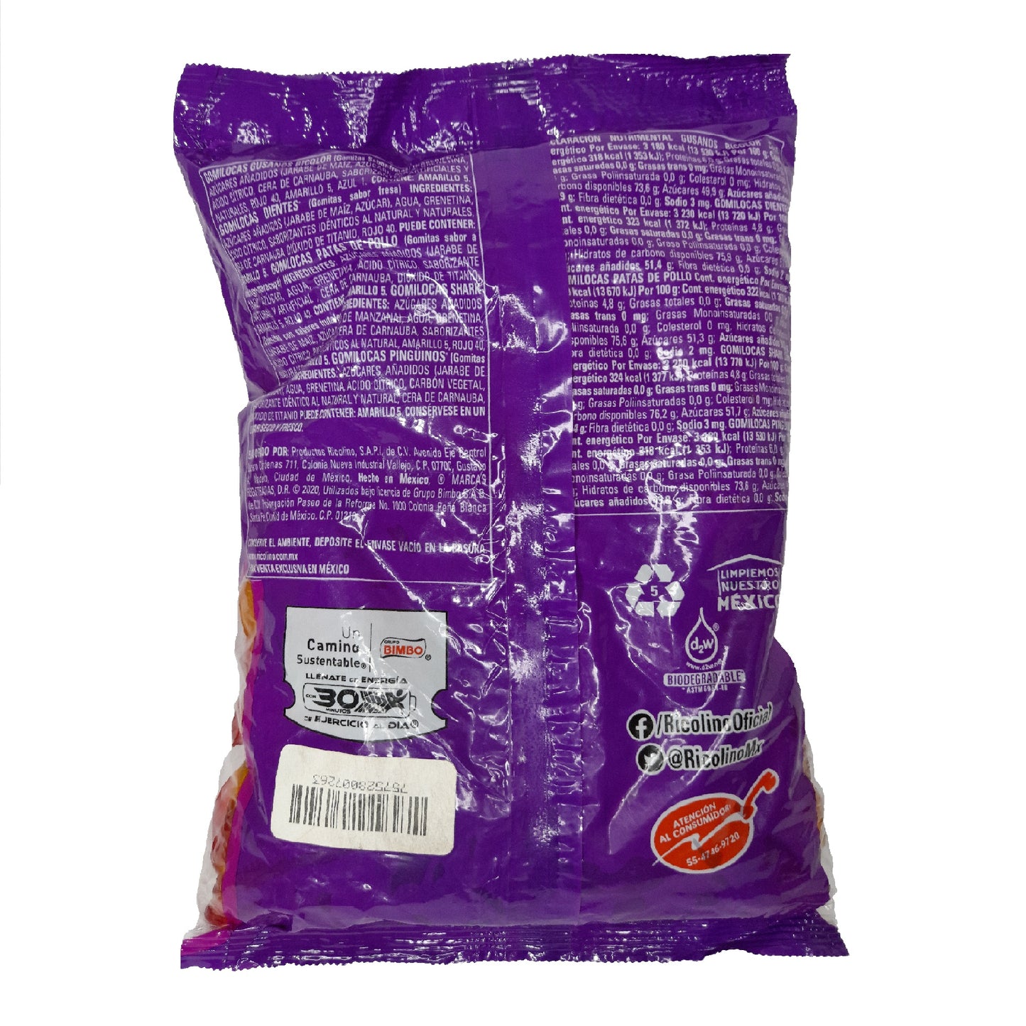 gomitas de grenetina con forma de gusanos gomilocas de ricolino