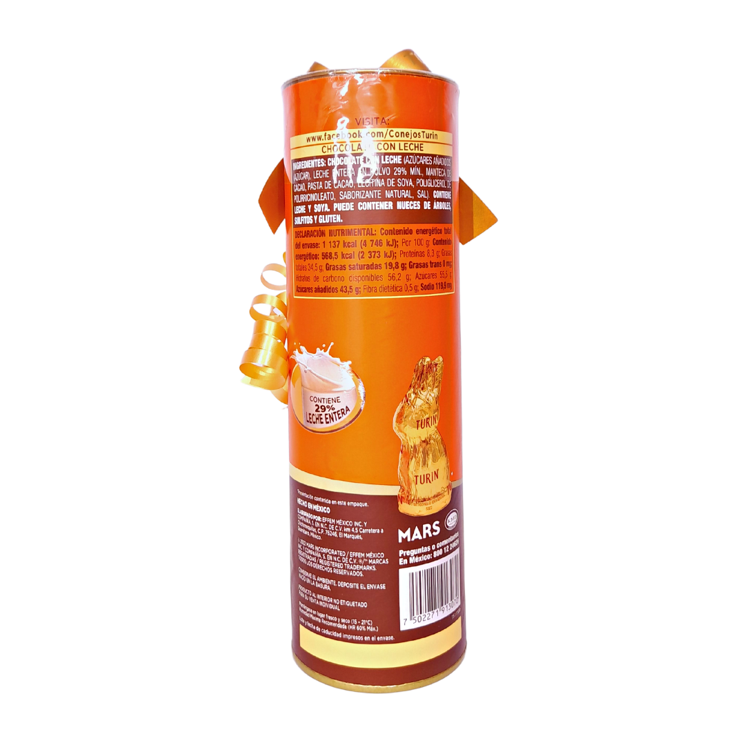 tubo de chocolate selecto conejos mini turín mars