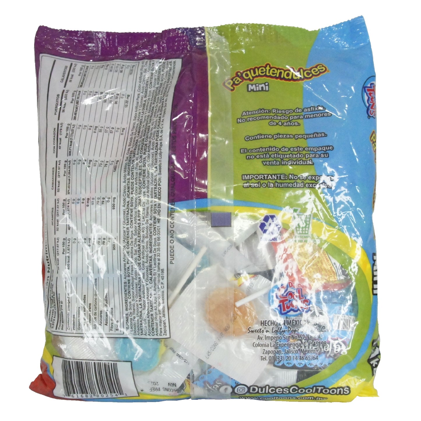 paquete de dulces surtidos piñatero cool toons