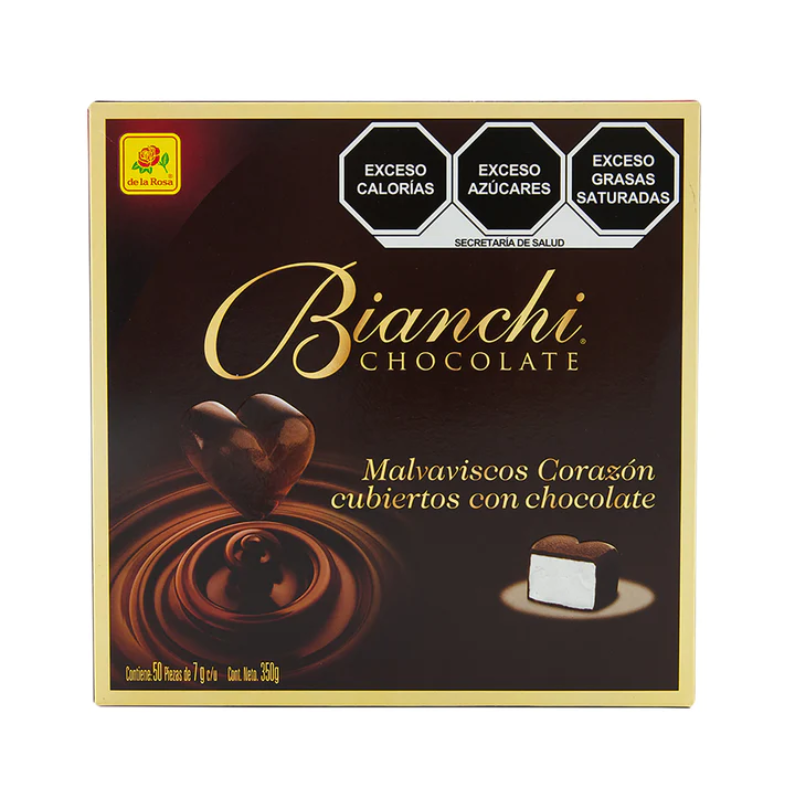 malvavisco bianchi con forma de corazon cubierto de chocolate