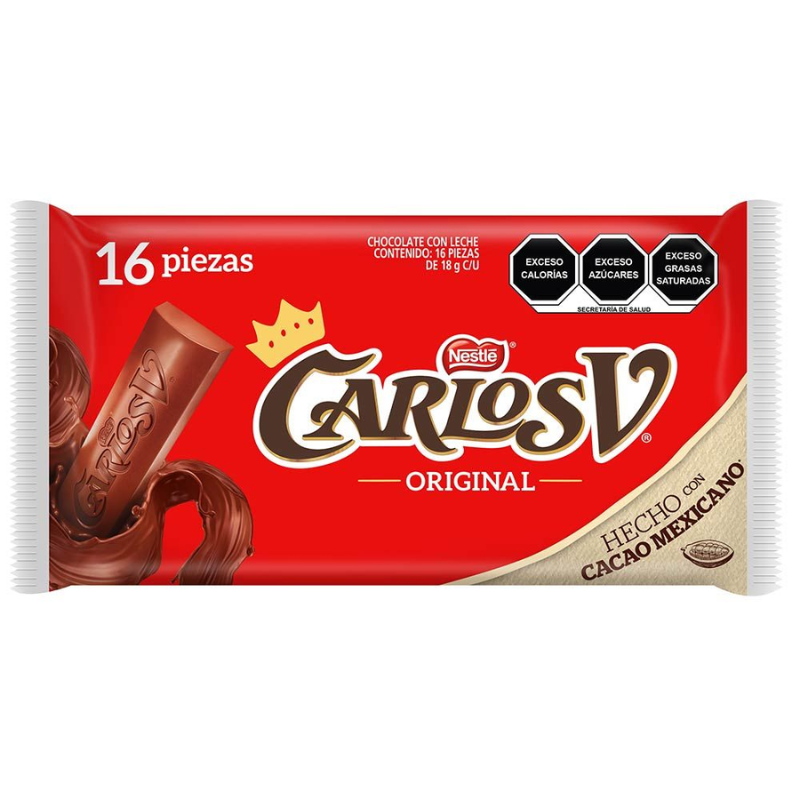barra de chocolate con leche estido suizo carlos v de nestlé