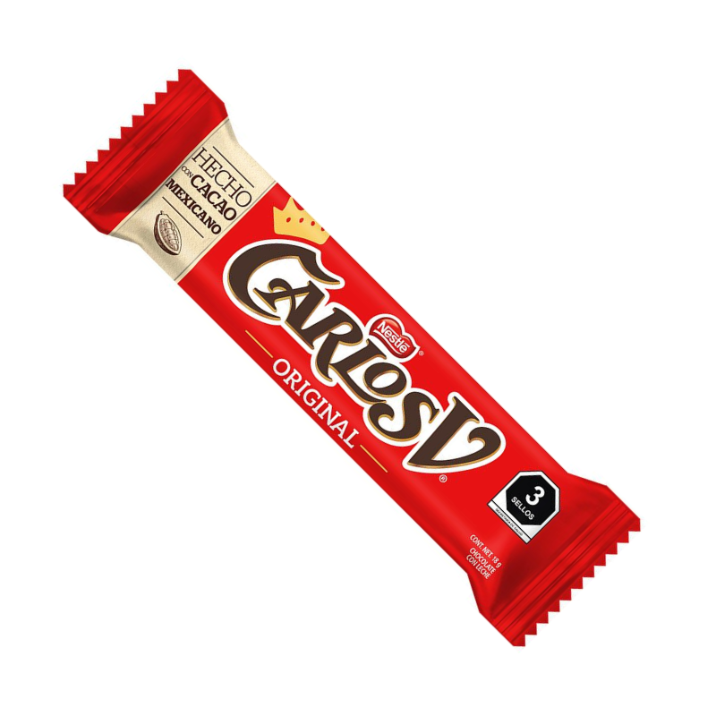 barra de chocolate con leche estido suizo carlos v de nestlé