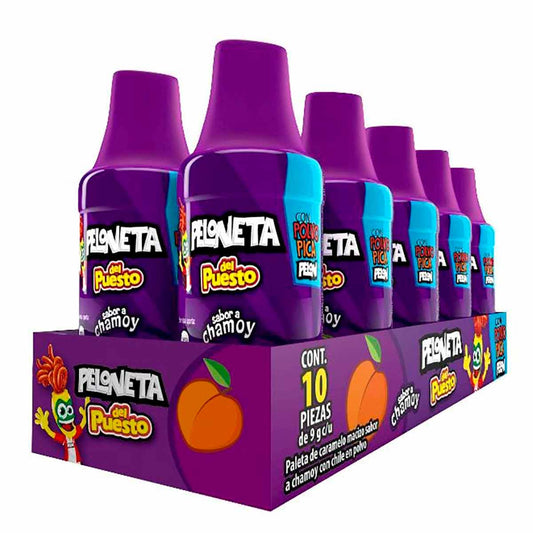 paleta de caramelo macizo con polvo picante peloneta del puesto