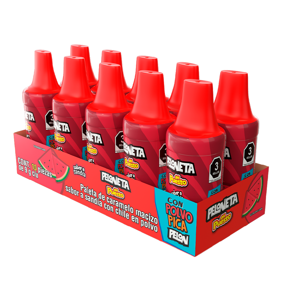 paleta caramelo con chile en polvo pelon peloneta del puesto
