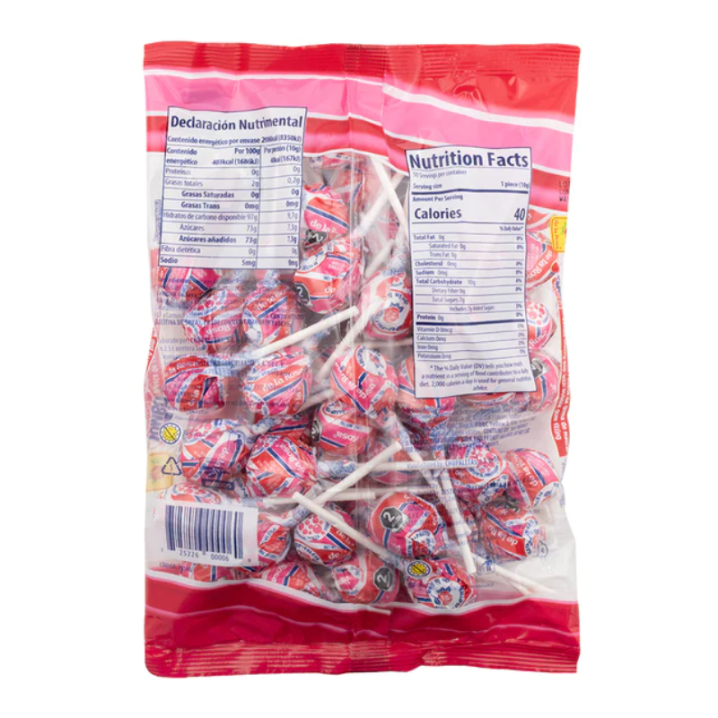 paleta de la rosa caramelo macizo sabor cereza
