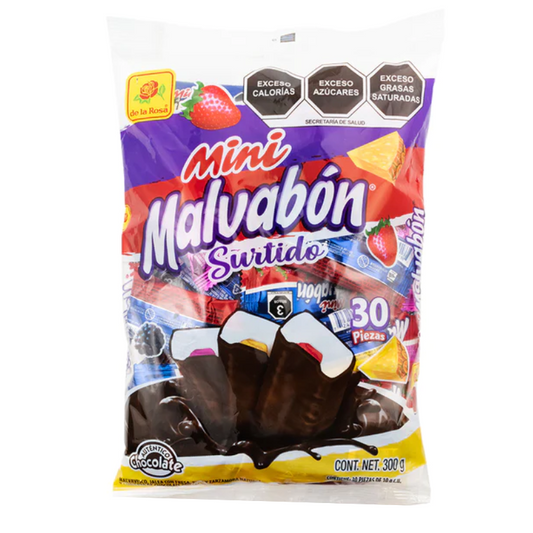 Barra de malvavisco rellena con jalea de sabores frutales y cubierta de chocolate