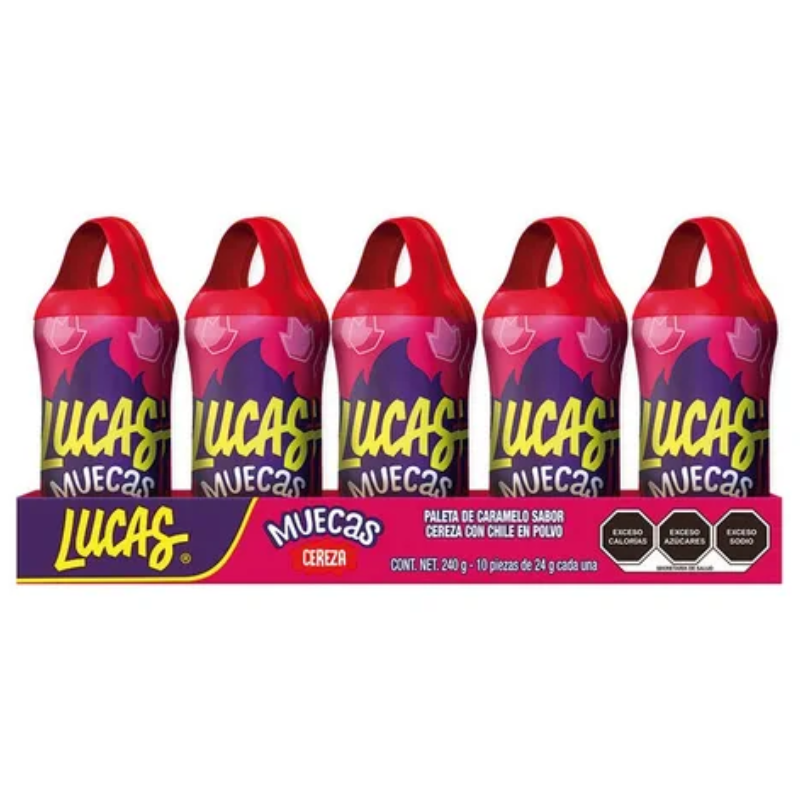 paleta de caramelo macizo con polvo picante lucas muecas de mars