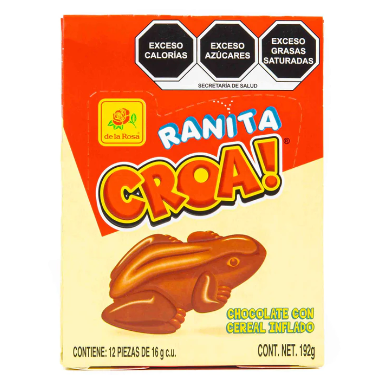 chocolate con cereal inflado con forma de rana