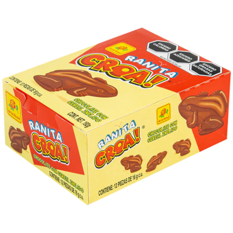chocolate con cereal inflado con forma de rana