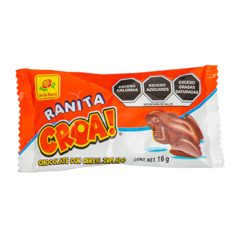 chocolate con cereal inflado con forma de rana