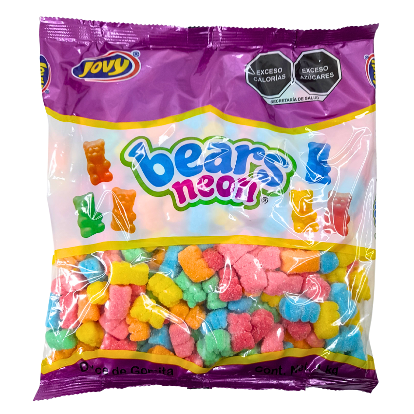 Jovy Candy Gomita Bears Gummies Neón 1kg